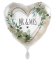 Preview: Folienballon herzförmig - Mr. & Mrs. - ø 43cm